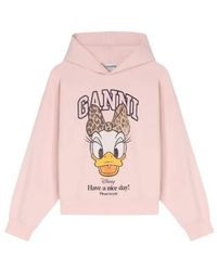 Ganni - Daisy Duck Cropped Hoodie - Lyst
