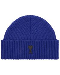 Ami Paris - Ami Ami De Coeur Ribbed Beanie Hat - Lyst