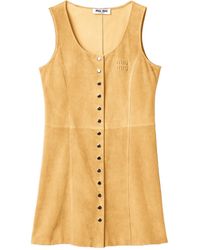 Miu Miu - Suede Mini Dress - Lyst