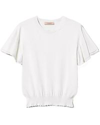 Twinset - Scalloped-Hem Knitted T-Shirt - Lyst