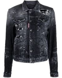 DSquared² - Distressed Button-Up Denim Jacket - Lyst