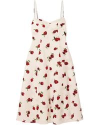 KHAITE - Isabella Floral Printed Midi Dress - Lyst