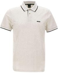 BOSS - Logo Trim Polo Shirt - Lyst