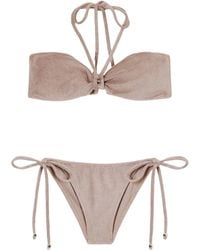 Lisa Marie Fernandez - Cotton-Blend Terry Bandeau Bikini - Lyst