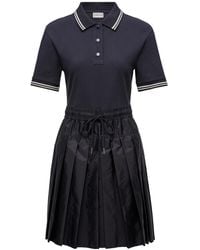 Moncler - Panelled Short-Sleeve Polo Dress - Lyst
