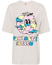 MSGM - Graphic Print T-Shirt - Lyst