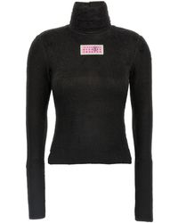 MM6 by Maison Margiela - Turtleneck Fur-Effect Jumper - Lyst