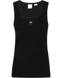Pinko - Calcolatore Logo-Printed Ribbed Tank Top - Lyst