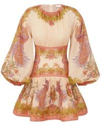 Zimmermann - Indra Ruffled Short Dress - Lyst
