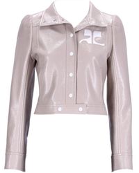 Courreges - Courrèges Vinyl Straight Hem Cropped Jacket - Lyst
