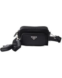Prada - Re-Nylon And Saffiano Leather Shoulder Bag - Lyst