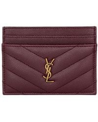 Saint Laurent - Cassandre Logo Plaque Card Case - Lyst