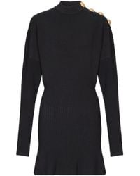 Balmain - Short Flared Knit Dress - Lyst