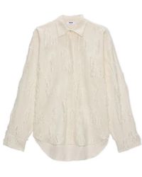 MSGM - Textured Long-Sleeve Shirt - Lyst