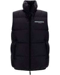 DSquared² - Logo Printed Padded Down Vest - Lyst