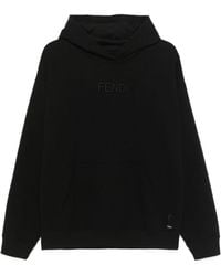 Fendi Black Hoodie With Logo for Men | Lyst