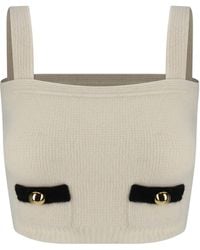 Alessandra Rich - Sleeveless Ribbed-Knit Top - Lyst