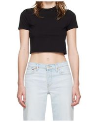 RE/DONE - Short-Sleeve Cropped T-Shirt - Lyst