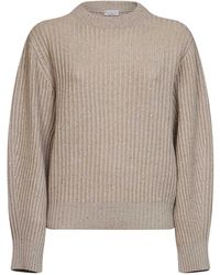 Brunello Cucinelli - Crewneck Knitted Jumper - Lyst
