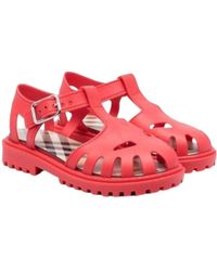Burberry - Vintage Check-Lined Rubber Sandals - Lyst