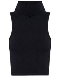 Alaïa - Alaïa Hooded Knit Crop Top - Lyst
