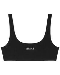 Versace - Ribbed Cropped Top - Lyst