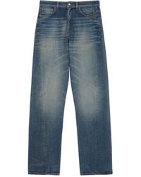 MM6 by Maison Margiela - Logo Patch Straight Leg Jeans - Lyst