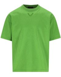Prada - Short-Sleeved Crewneck T-Shirt - Lyst