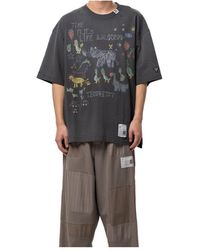 Maison Mihara Yasuhiro - Graphic-Print Distressed T-Shirt - Lyst