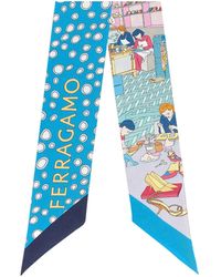 Ferragamo - Ferragamo Pattern-Printed Pointed Tip Bandeau Scarf - Lyst