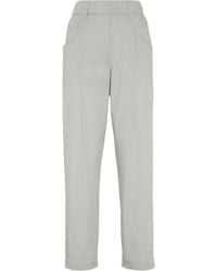 Brunello Cucinelli - Straight-Leg Cotton Trousers - Lyst