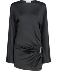 The Attico - The Ruched Detailed Jersey Mini Dress - Lyst