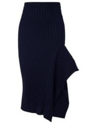 Stella McCartney - Ribbed-Knit Ruffled Cotton Midi Skirt - Lyst