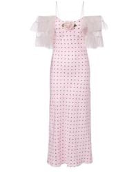 Rodarte - Floral-Applique Printed Silk Slip Dress - Lyst