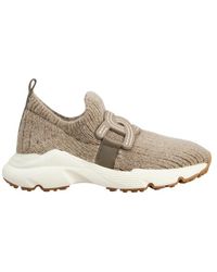 Tod's - Kate Round-Toe Knitted Sneakers - Lyst