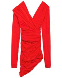 Balenciaga - Long-Sleeve Gathered Dress - Lyst