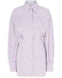 The Attico - The Striped Mini Shirt Dress - Lyst