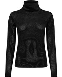 D.exterior - Sheer Turtleneck Knitted Top - Lyst
