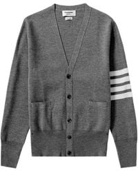 Thom Browne - Four-Stripe Wool Knitted Cardigan - Lyst