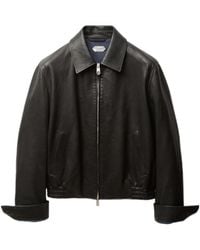 Versace - Zip-Up Leather Blouson - Lyst