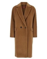 Max Mara - Studio Cocco Double-Breasted Long-Sleeved Coat - Lyst