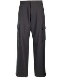 Off-White c/o Virgil Abloh - Ow Emb Drill Mid-Rise Wide Leg Trousers - Lyst
