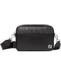 Fendi - Leather And Ff Canvas Bag - Lyst