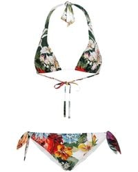 Dolce & Gabbana - Floral Motif Two-Piece Swimsuit - Lyst