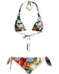 Dolce & Gabbana - Floral Motif Two-Piece Swimsuit - Lyst