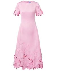 Leo - Floral-Appliqué Embroidered Cocktail Dress - Lyst