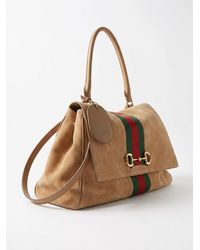 Gucci - Paparazzo Horsebit Stripe Detailed Medium Top Handle Bag - Lyst