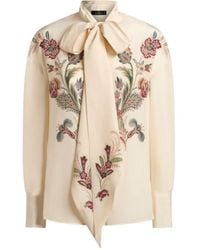 Etro - Silk Blouse With Placed Print - Lyst