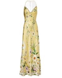 CAMILLA - Floral Silk Satin Charmeuse Midi Dress - Lyst