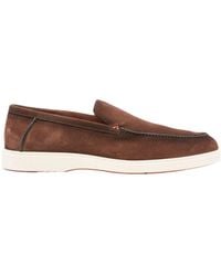 Santoni - Almond-Toe Slip-On Loafers - Lyst
